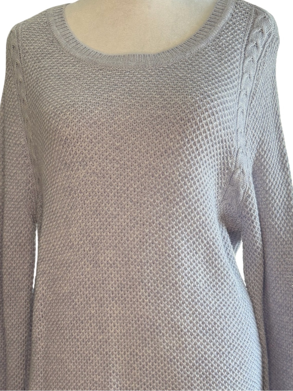 Loft Women’s Long Sleeved Loose Knit Tunic Sweater Classic Crewneck Size L Blue